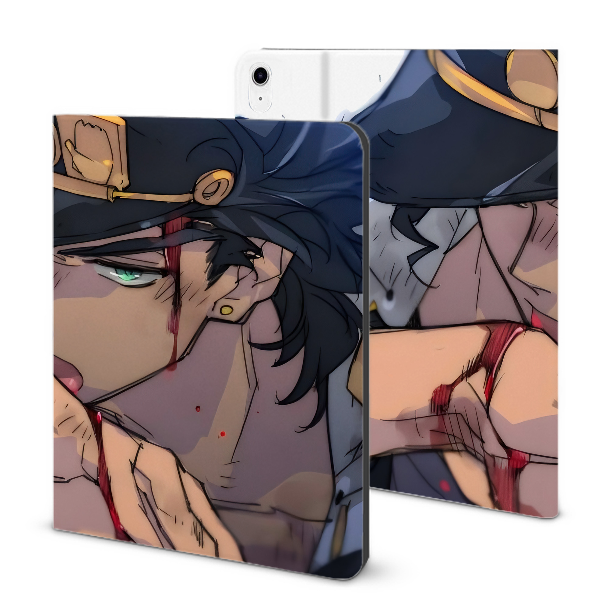 （画像用） ジョジョの奇妙な冒険 JoJo's Bizarre Adventure IPad ケース ブック型 PUレザー TPU 耐衝撃 軽量 薄型 ペン収納なし 全面保護 IPad 各モデル対応